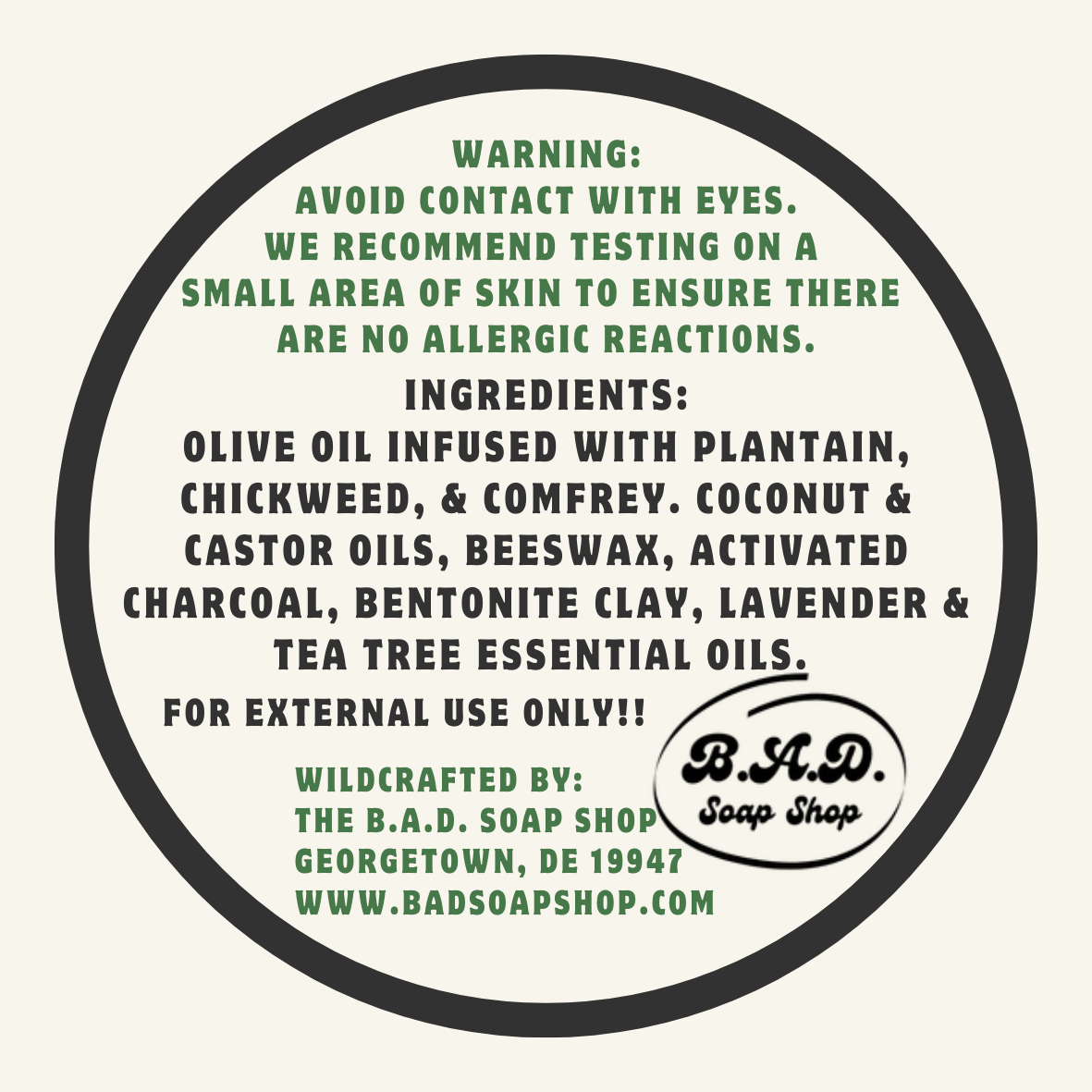Black Drawing Salve – Herbal Detox Balm – 1 oz Tin – $12