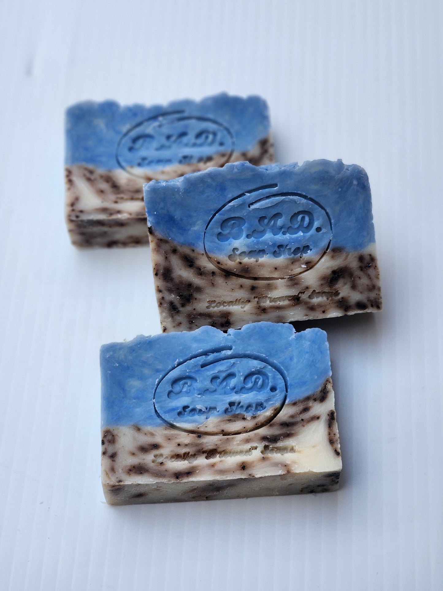 Natural "Beach Bum" Scented Handmade Soap with Ground Coffee for Exfoliation