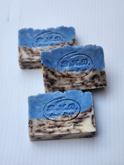 Handcrafted “Beach Bum” All-Natural Artisan Soap with Ground Coffee, 4oz.