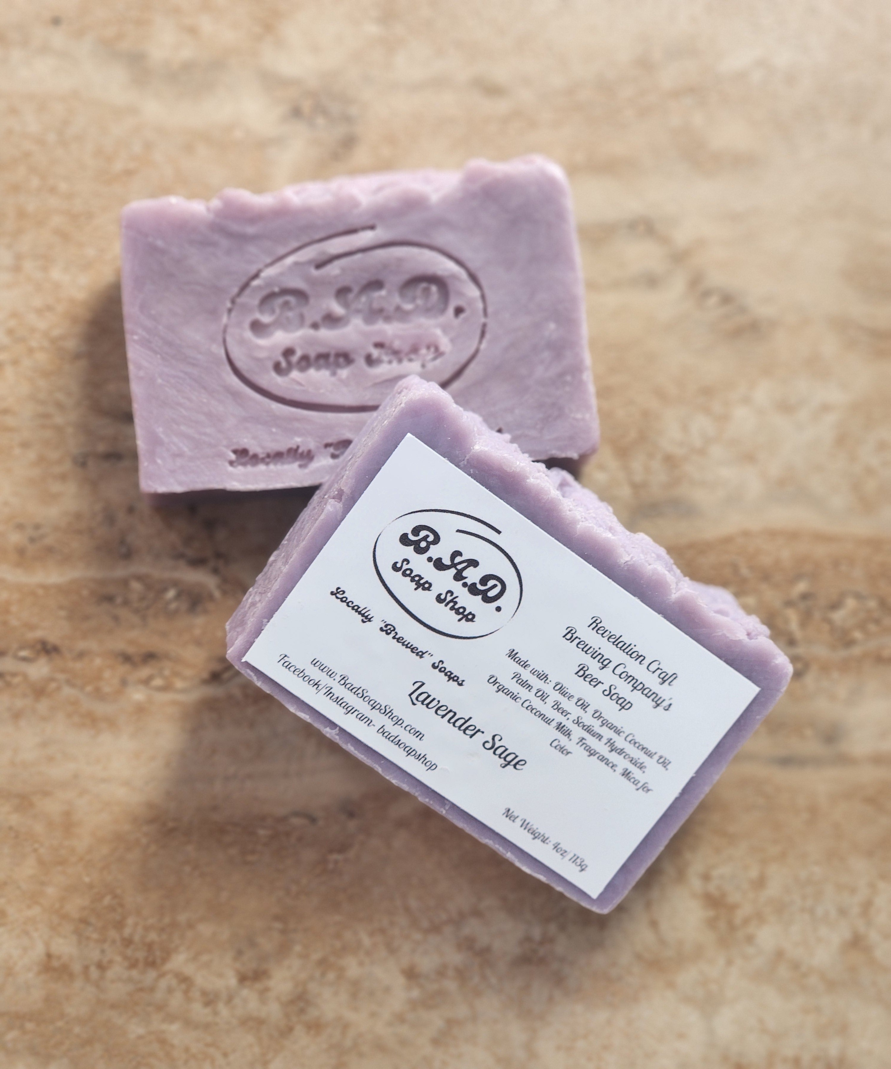 Handcrafted Natural Lavender Sage Beer Soap BadSoapShop   20240201 131616 