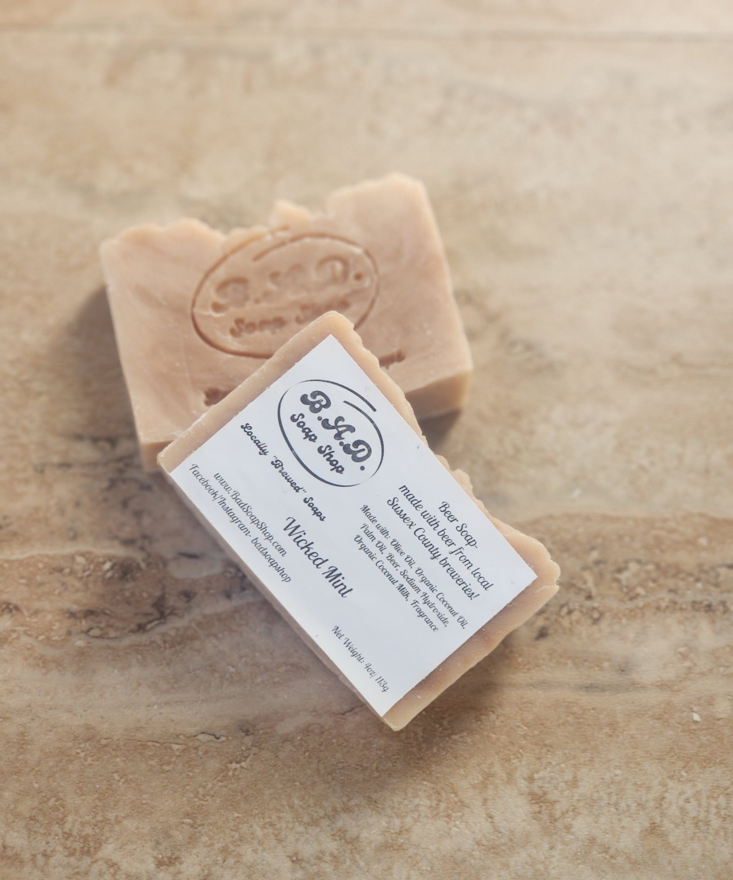 Natural "Wicked Mint" Handmade Beer Soap