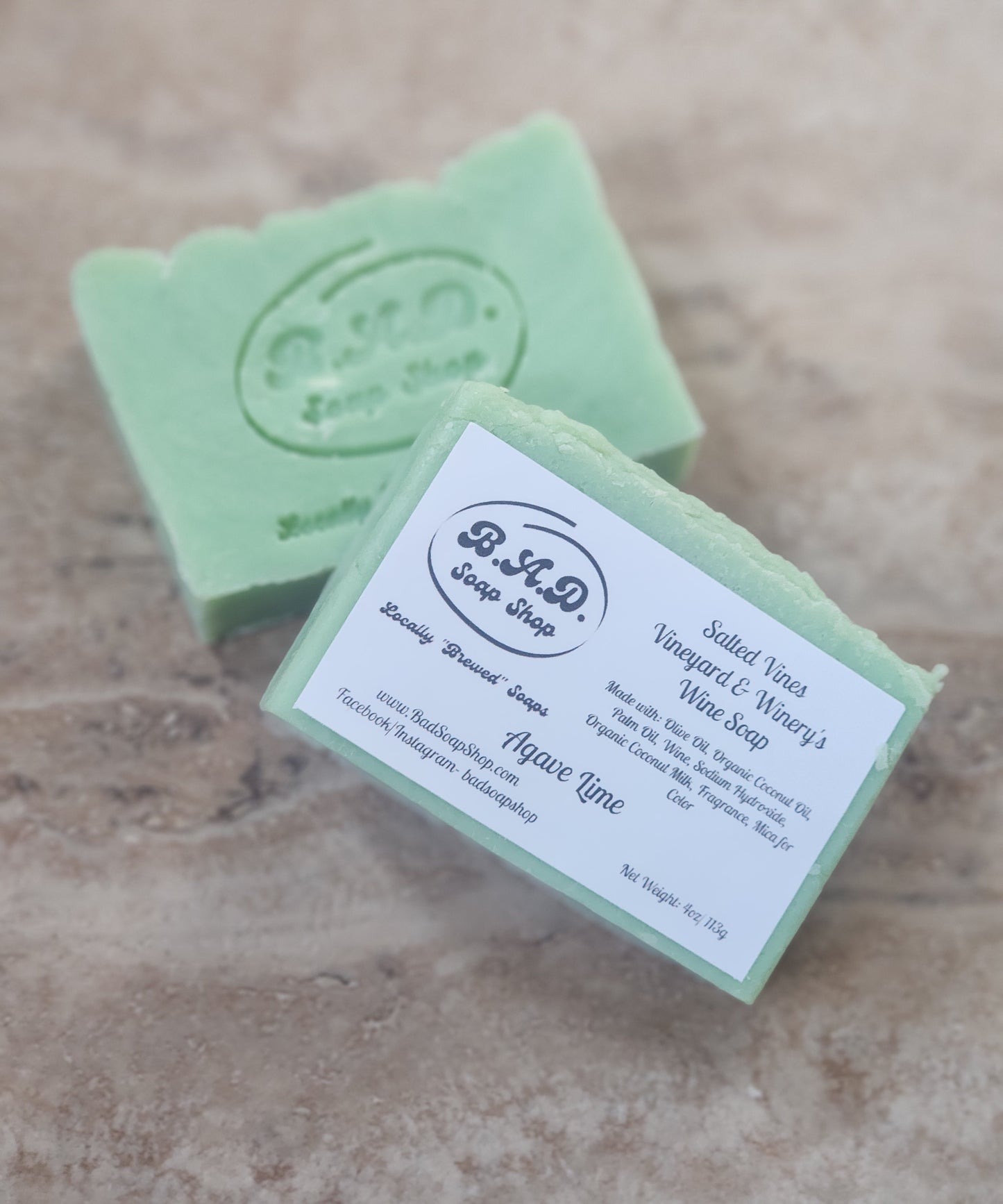 Natural "Agave Lime" Handmade Wine Soap