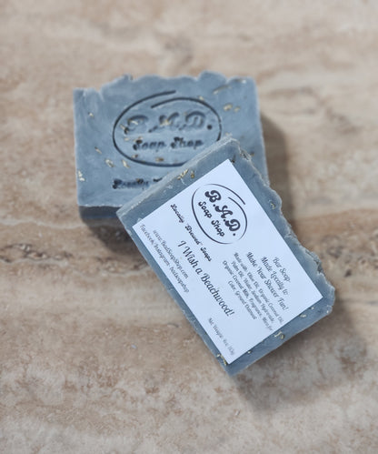 Natural "I Wish a Beachwood" Handmade Bar Soap with Ground Oatmeal