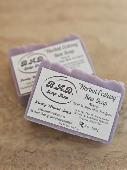 Herbal Ecstasy: Handcrafted, All-Natural Artisan Beer Soap, 4oz.