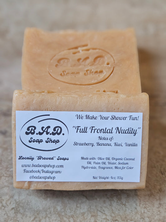 "Full Frontal Nudity" Handmade Hot Process Soap Bar | Natural Olive Oil, Coconut Oil, & Palm Oil Soap | 4 oz Bar