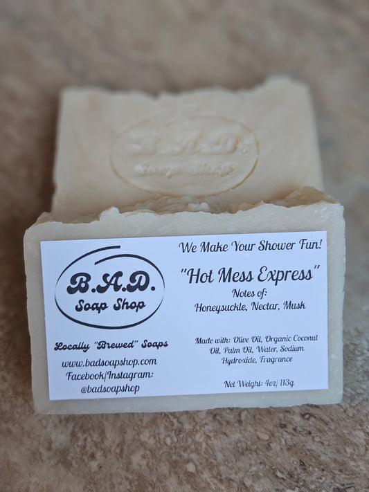 "Hot Mess Express" Handmade Hot Process Soap Bar | Natural Olive Oil, Coconut Oil, & Palm Oil Soap | 4 oz Bar