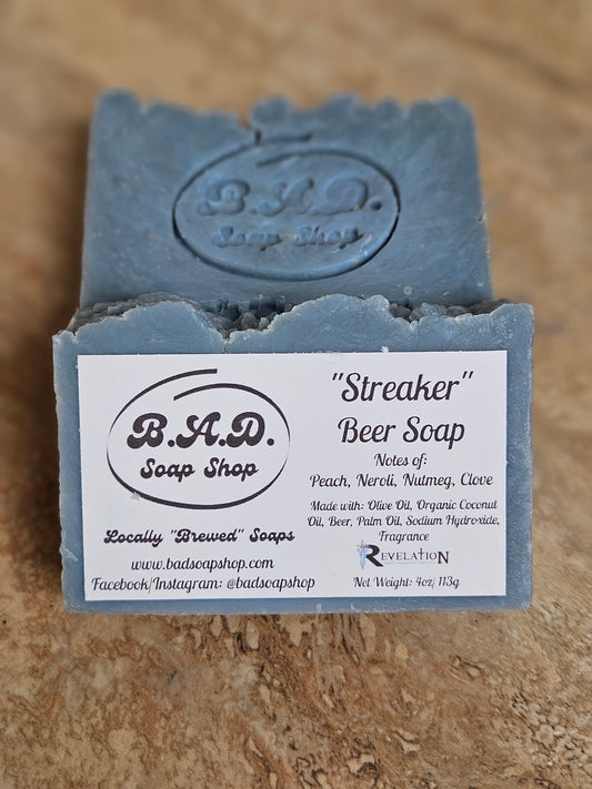 "Streaker" Handmade Hot Process Beer Soap Bar | Natural Olive Oil, Coconut Oil, & Palm Oil Soap | 4 oz Bar