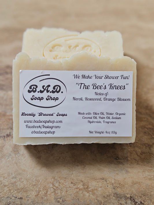 "The Bee's Knees" Handmade Hot Process Soap Bar | Natural Olive Oil, Coconut Oil, & Palm Oil Soap | 4 oz Bar