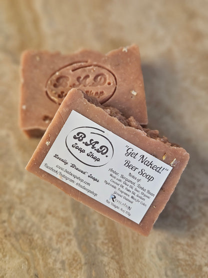 Get Naked: Handcrafted, All-Natural Artisan Beer Soap with Ground Oatmeal, 4oz.