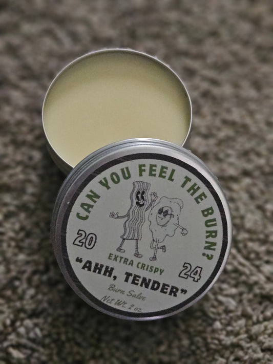 "Ahh, Tender": Handcrafted Burn Relief Salve – 2oz Tin & 10ml Roller Bottle