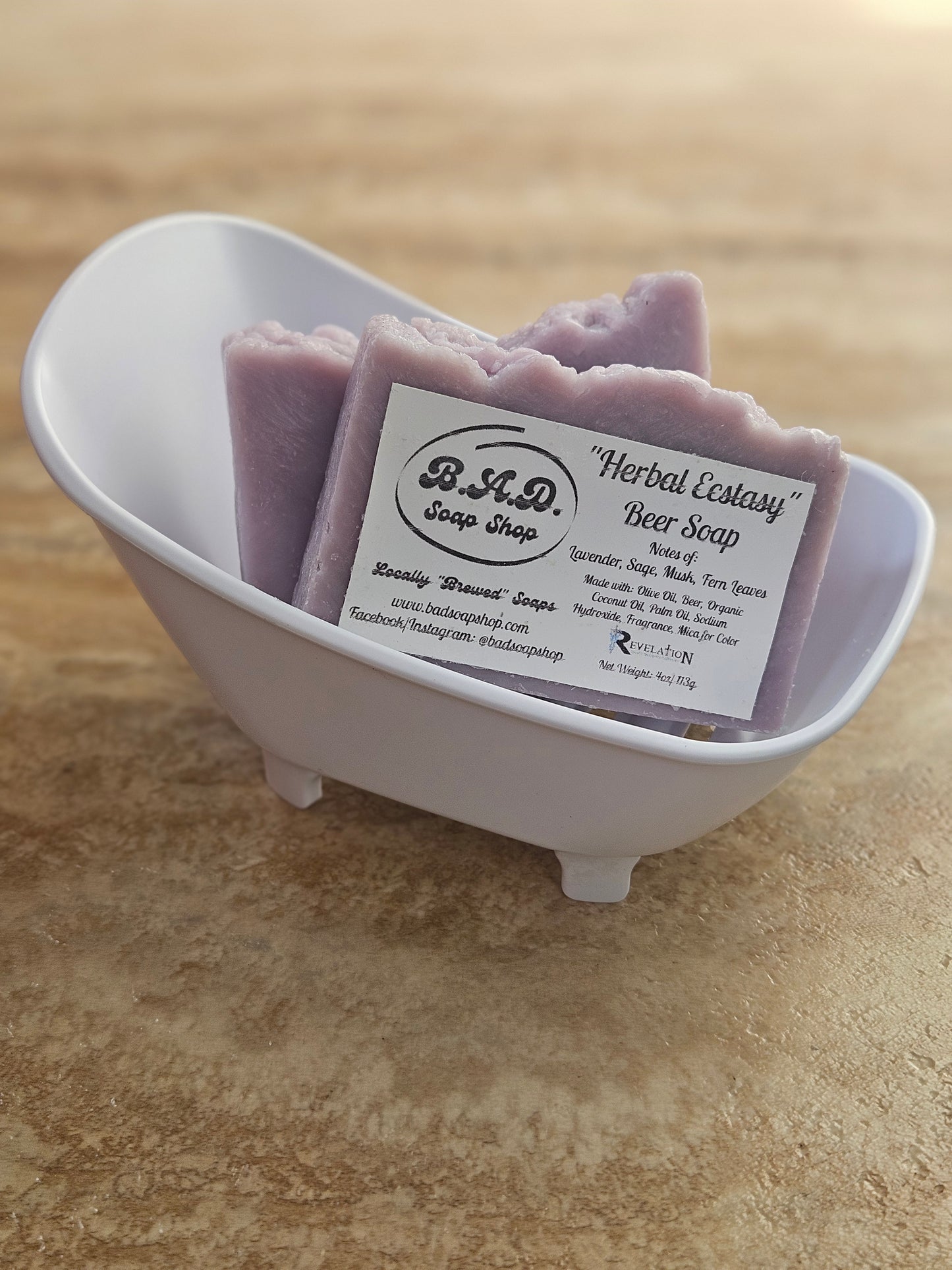 Herbal Ecstasy: Handcrafted, All-Natural Artisan Beer Soap, 4oz.