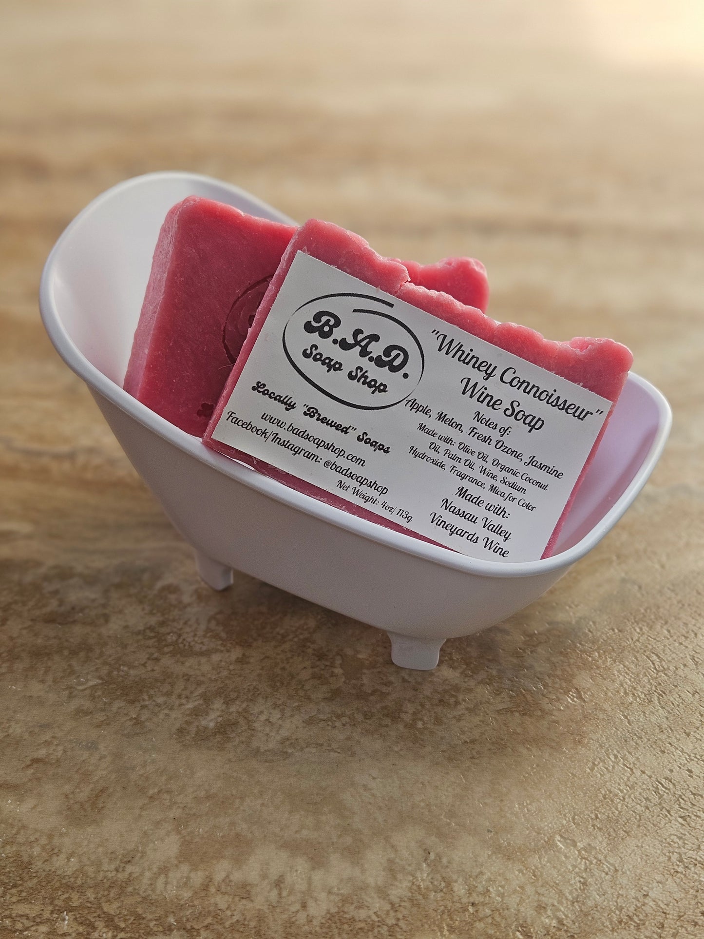 Whiney Connoisseur: Handcrafted, All-Natural Artisan Wine Soap, 4oz.